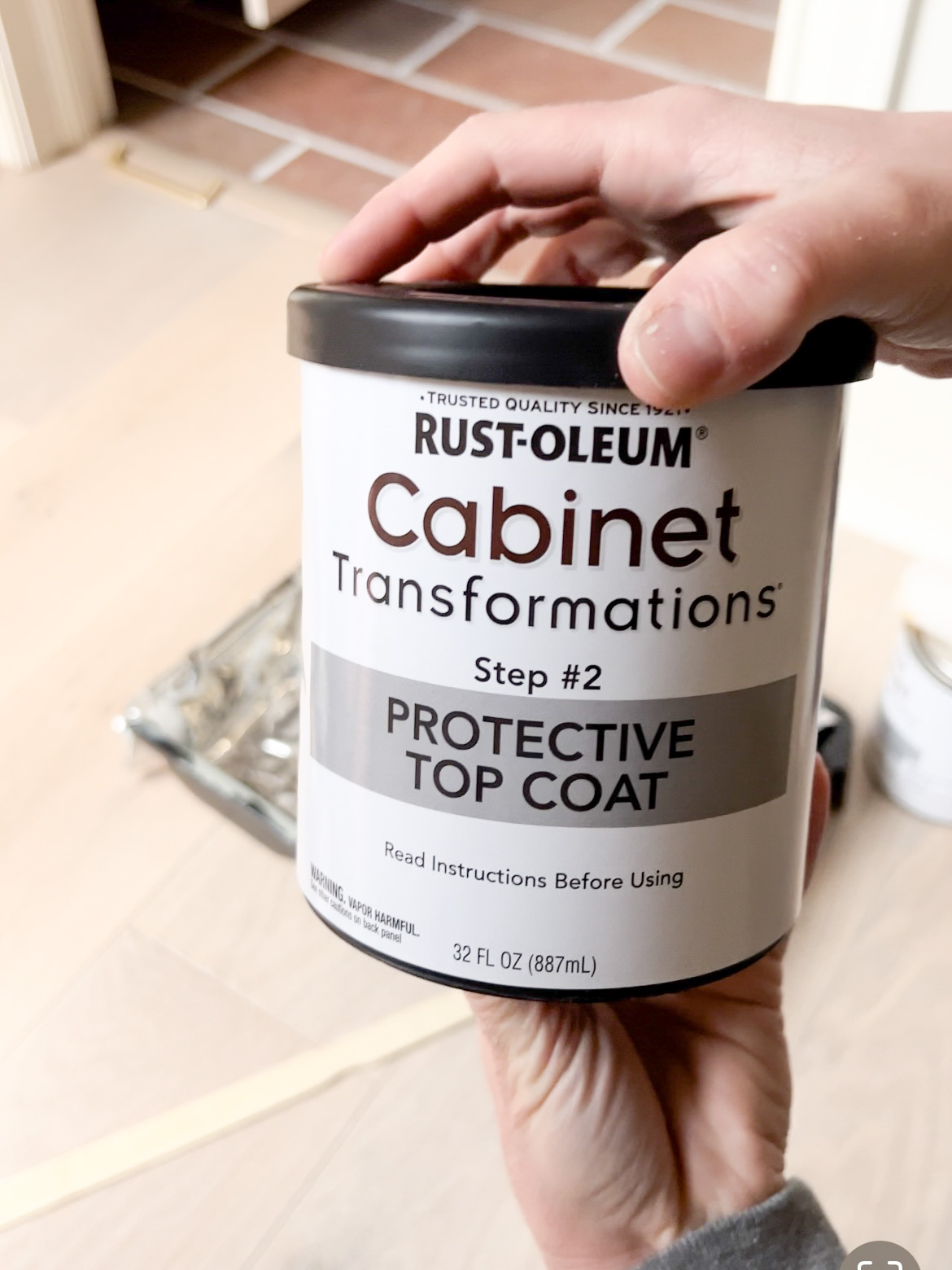 Top Coat from Rustoleum's Cabinet Transformations Kit.